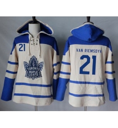 Maple Leafs #21 James Van Riemsdyk Cream Sawyer Hooded Sweatshirt Stitched NHL Jersey