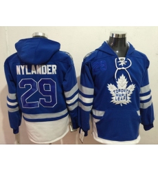 Maple Leafs 29 William Nylander Blue All Stitched Hooded Sweatshirt