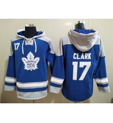 Men Toronto Maple Leafs Wendel Clark 17 Blue Stitched NHL Hoodie