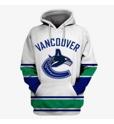 Men Vancouver Canucks White All Stitched Hooded Sweatshirt