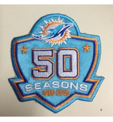 1966-2015 Patch 50Th Seasons Anniversarys Miami Dolphins Blue Patch