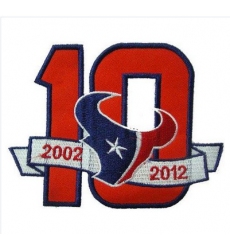 Stitched Houston Texans 10th Anniversary Jersey Patch
