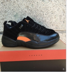 Air Jordan 12 Black Orange Men Shoes