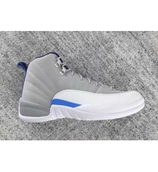 Air Jordan 12 Retro Men Shoes Grey Blue