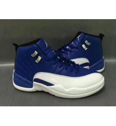 Air Jordan 12 Retro Men Shoes White Blue