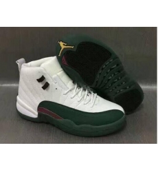 Air Jordan 12 Retro Men Shoes White Dark Green