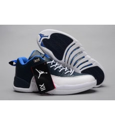 Air Jordan 12 Shoes 2014 Mens Low Black White Blue