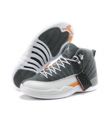Air Jordan 12 Shoes 2015 Mens Anti Fur Grey White