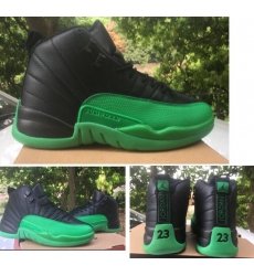 Jordan 12 Retro Black Green 2020 New Color Men Shoes