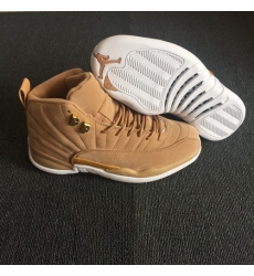 Men Air Jordan 12 2018 New Retro Shoes Wheat Yellow