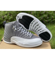 Men Air Jordan 12 White Gray 2022 Shoes 5210