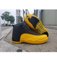 Nike Air Jordan 12 Retro Black Yellow Men Shoes