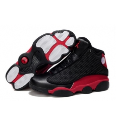 Air Jordan 13 Shoes 2013 Mens Grade AAA Grain Leather Black Red