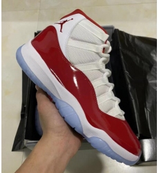 Air Jordan 11 Men White Red Shoes