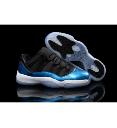 Air Jordan 11 Retro Men Shoes Black Blue Snakeskin