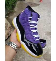 Air Jordan 11 Retro New Purple Yellow Lakers Men Basketball Shoes