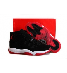 Air Jordan 11 Shoes 2014 Mens Bred Nubuck Black Red
