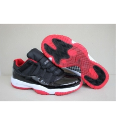 Air Jordan 11 Shoes 2015 Mens Low Bred Black Red