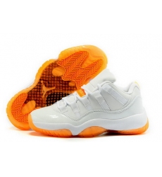 Air Jordan 11 Shoes 2015 Mens Low Citrus White Orange