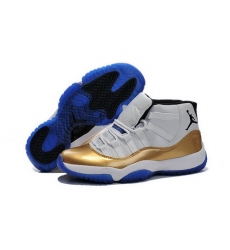 Air Jordan 11 Shoes 2015 Mens White Gold Blue
