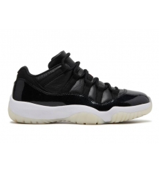 Men Air Jordan 11 Low Cut Black White Shoes