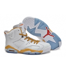 Air Jordan 6 Shoes 2014 Mens White Gold