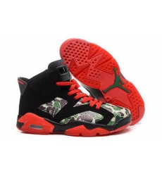 Air Jordan 6 Shoes 2015 Mens Camouflage Hedgehog Black Red