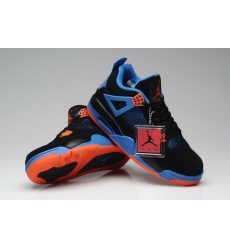 Air Jordan 4 Men Shoes Black Blue Orange