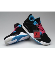 Air Jordan 4 Men Shoes Black Skyblue