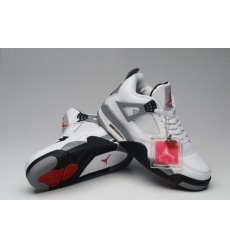 Air Jordan 4 Men Shoes White Gray Black
