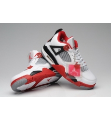 Air Jordan 4 Men Shoes White Red Black