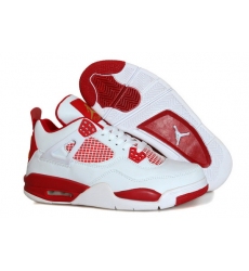 Air Jordan 4 Men Shoes White Red III