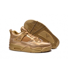 Air Jordan 4 Mirror Men Shoes Gold