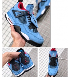 Air Jordan 4 Travis Scott X Blue Suede Men Shoes