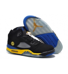 Air Jordan 5 Men Shoes Black Blue Yellow