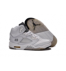 Air Jordan 5 Men Shoes White Gray