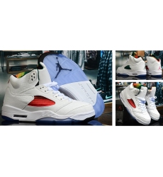 Air Jordan 5 Retro Men Shoes White Colourful