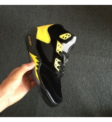 Men Air Jordan 5 Oregon Men Shoes Black Yellow