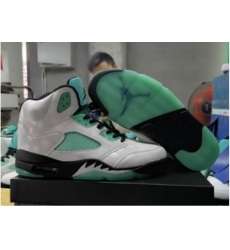 Men Jordan 5 White Black Green Shoes X5698
