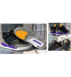 Air Jordan 3 Kobe Bryant Signed Black Yellow Purple Men Shoes