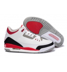 Air Jordan 3 Men Burst Shoes White Black Red