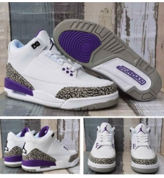 Air Jordan 3 Retro White Purple Men Shoes