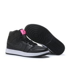 Air Jordan 1 Women Shoes All Black Pink