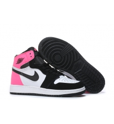 Air Jordan 1 Women Shoes Black White Pink