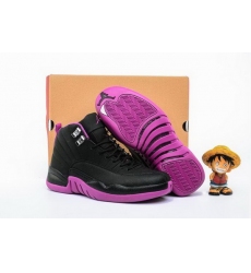 Air Jordan 12 Retro Women Shoes Black Purple