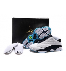 Air Jordan 13 Shoes 2015 Womens GS Low White Black Blue