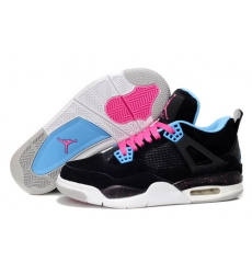 Air Jordan 4 Shoes 2013 Womens Anti Fur Black Blue Pink