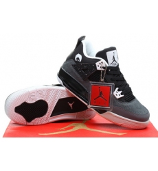 Air Jordan 4 Shoes 2014 Womens Engraved Version Grey Black