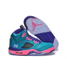 Air Jordan 5 Shoes 2013 Womens Grade AAA Cyan Purple Pink