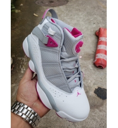 Air Jordan 6 Retro 6 Rings Women Shoes Grey Dark Pink